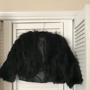Black Faux Fur Cropped Jacket
